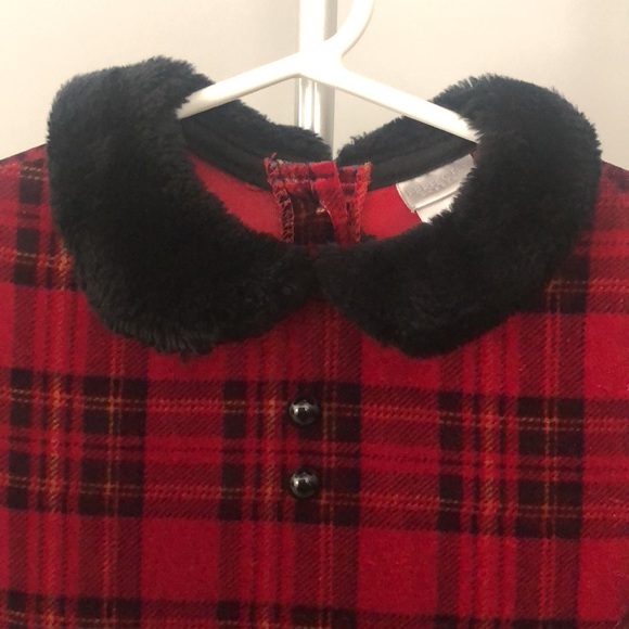 Perfectly Dressed Velour Christmas Holiday Dress in Red Plaid Sz 5t - Picture 4 of 9